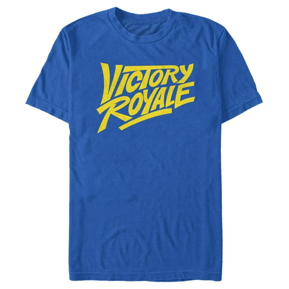 Men's Fortnite Victory Royale Yellow Logo  Graphic Tee Royal Blue Medium