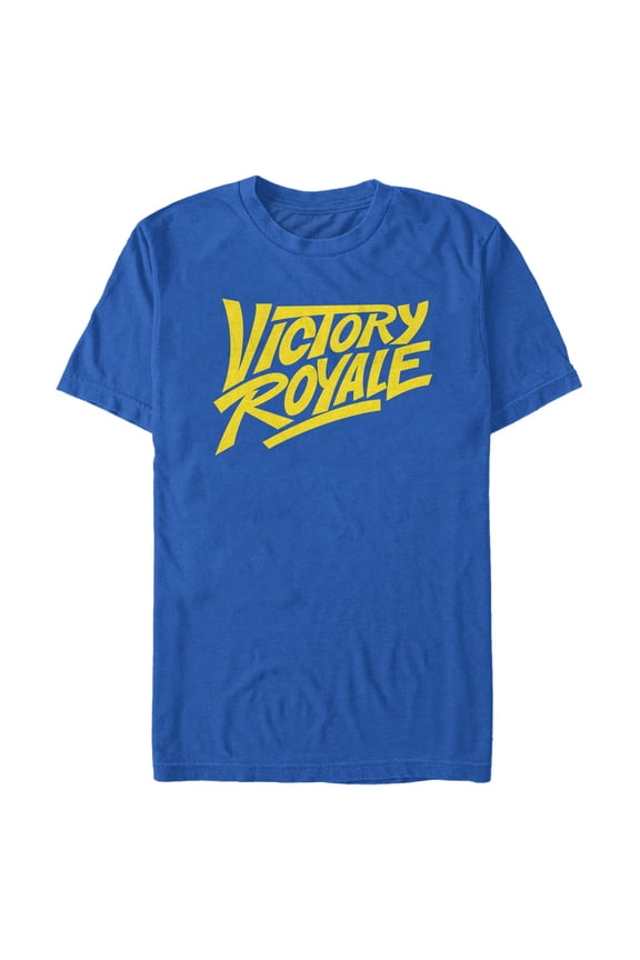 Men's Fortnite Victory Royale Yellow Logo  Graphic Tee Royal Blue Small