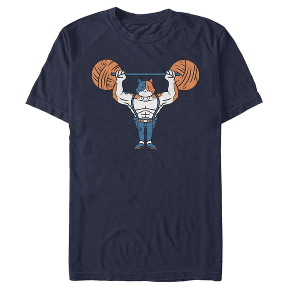 Men's Fortnite Yarn Lifter Meowscles Graphic Tee Navy Blue Large