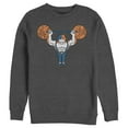 thumbnail image 1 of Men's Fortnite Yarn Lifter Meowscles Sweatshirt Charcoal Heather Small, 1 of 4