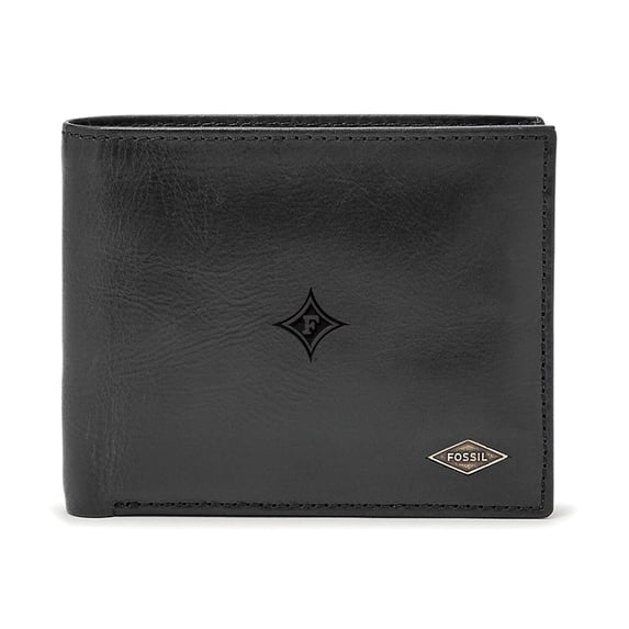 Men's Fossil Black Furman Paladins Leather Ryan RFID Passcase Wallet