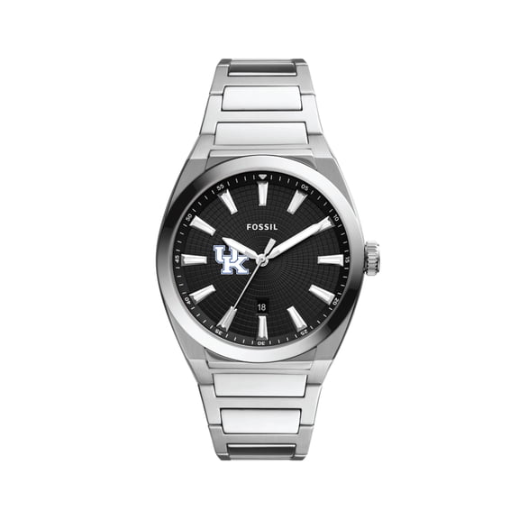 Men's Fossil  Black Kentucky Wildcats Everett Stainless Steel Watch
