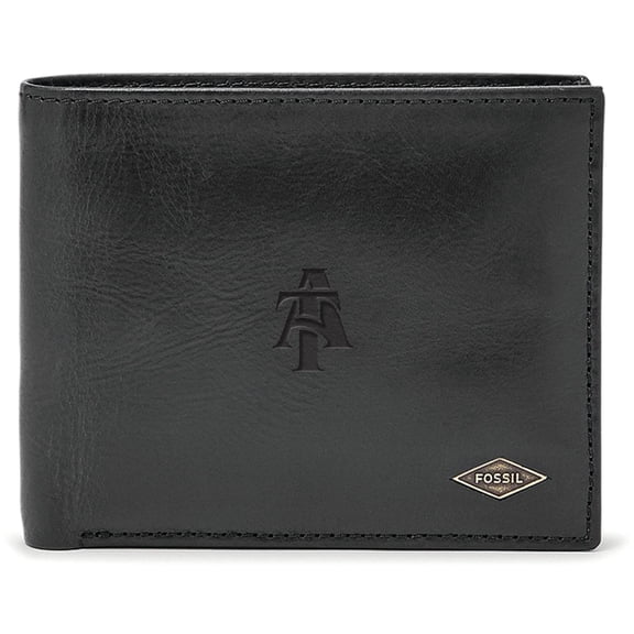 Men's Fossil Black North Carolina A&T Aggies Leather Ryan RFID Passcase Wallet