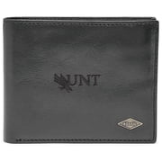 Mens Fossil Black North Texas Mean Green Leather Ryan RFID Flip ID Bifold Wallet