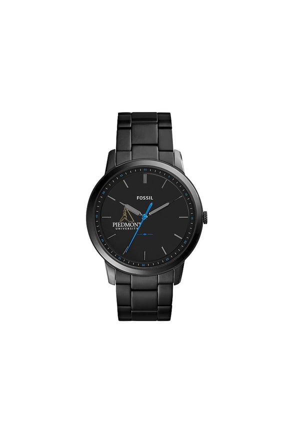 Men's Fossil Black Piedmont Lions Minimalist Stainless Steel Watch