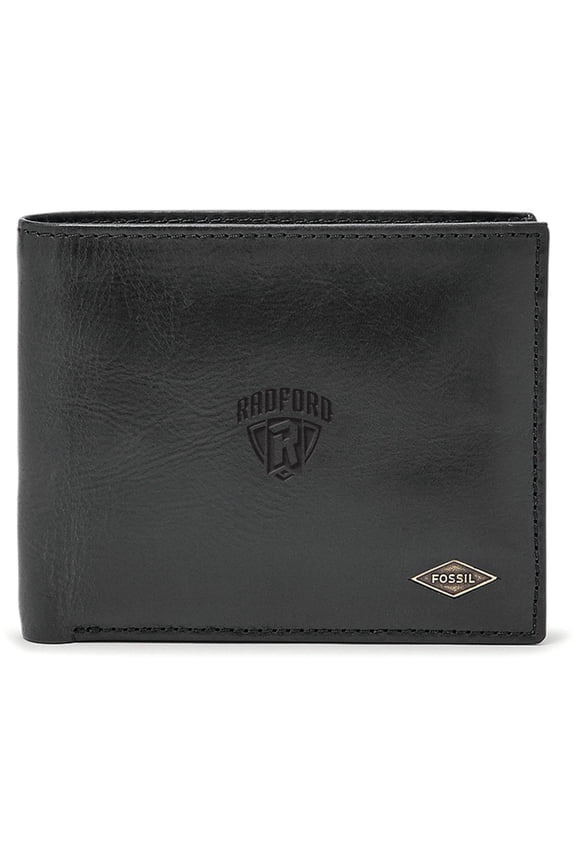 Men's Fossil Black Radford Highlanders Leather Ryan RFID Passcase Wallet