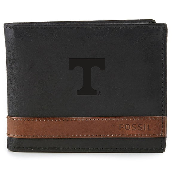 Men's Fossil  Black Tennessee Volunteers Quinn Flip ID Bifold Wallet