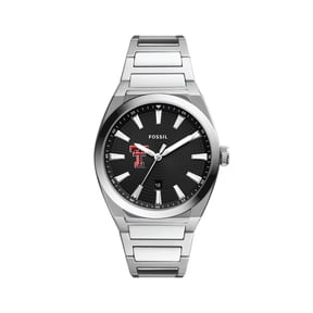 Men's Fossil Black Texas Tech Red Raiders Everett Stainless Steel Watch