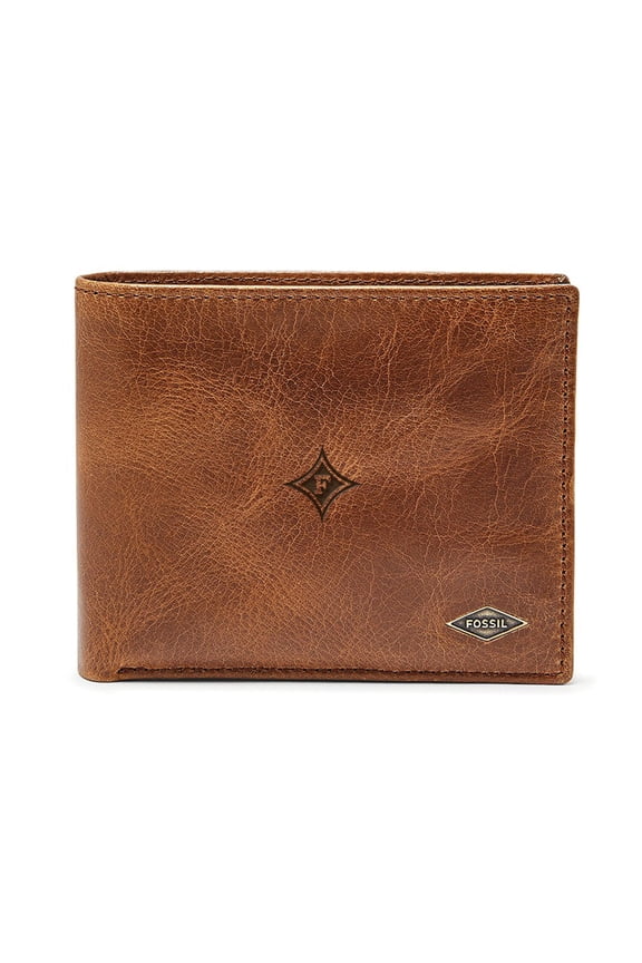 Men's Fossil Brown Furman Paladins Leather Ryan RFID Passcase Wallet