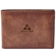 Mens Fossil Brown Juniata Eagles Leather Derrick Front Pocket Bi-Fold Wallet