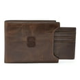 thumbnail image 1 of Men's Fossil  Brown NC State Wolfpack Derrick Sliding Two-In-One Wallet, 1 of 1