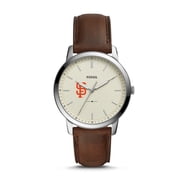 Mens Fossil Brown San Francisco Giants Minimalist Leather Watch