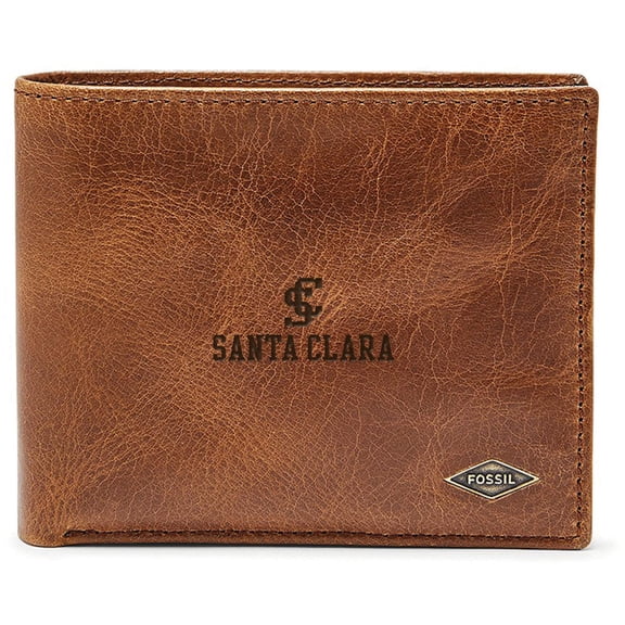 Men's Fossil Brown Santa Clara Broncos Leather Ryan RFID Passcase Wallet