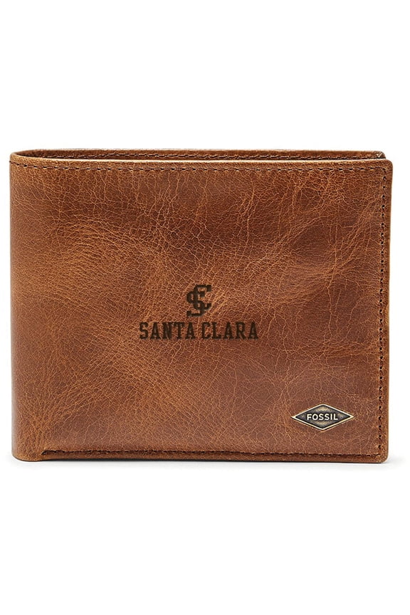 Men's Fossil Brown Santa Clara Broncos Leather Ryan RFID Passcase Wallet