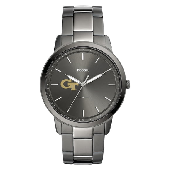 Men's Fossil GA Tech Yellow Jackets The Minimalist Three-Hand Smoke Watch
