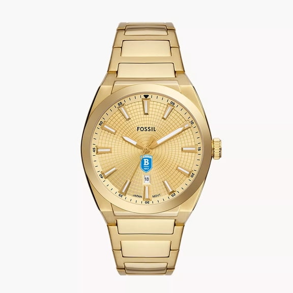 Men's Fossil Gold Bentley Falcons Everett Three-Hand Date Stainless Steel Watch
