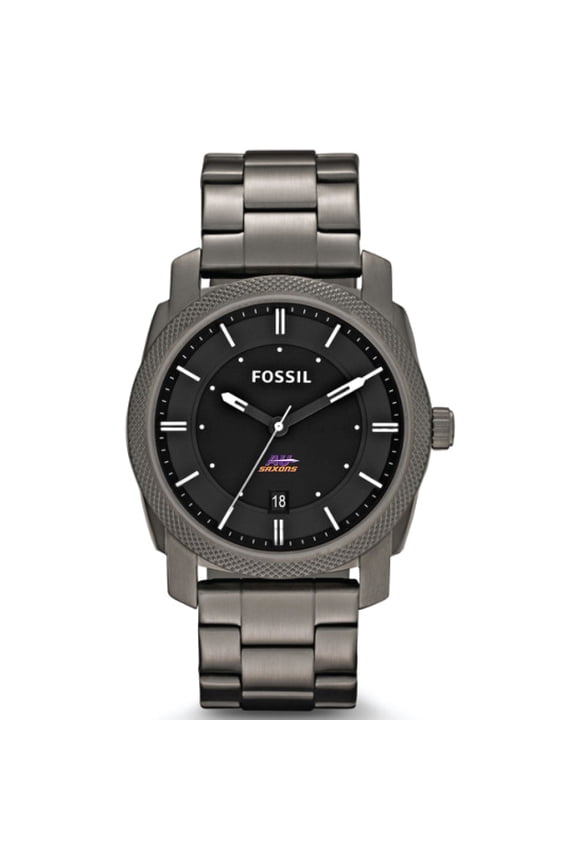 Men's Fossil Gray Alfred University Saxons Machine Smoke Stainless Steel Watch