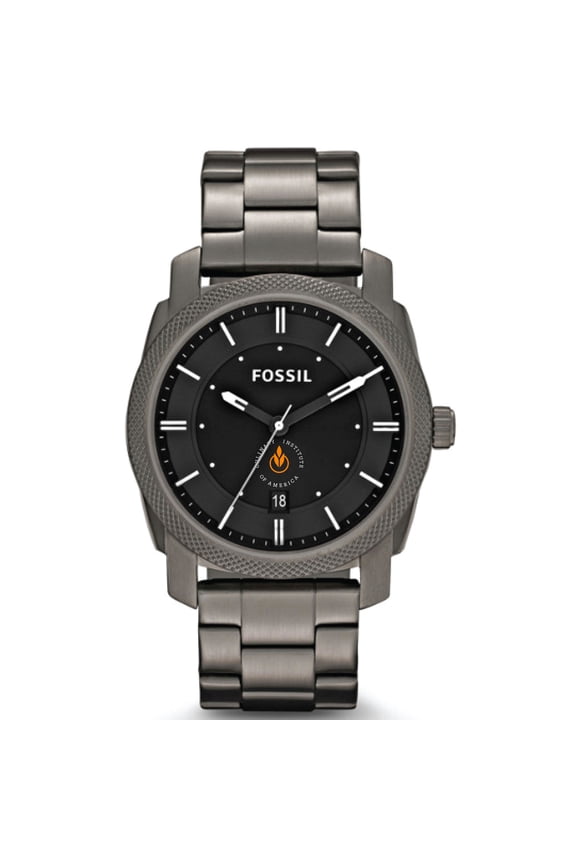 Men's Fossil Gray Culinary Institute of America Steels Machine Smoke Stainless Steel Watch