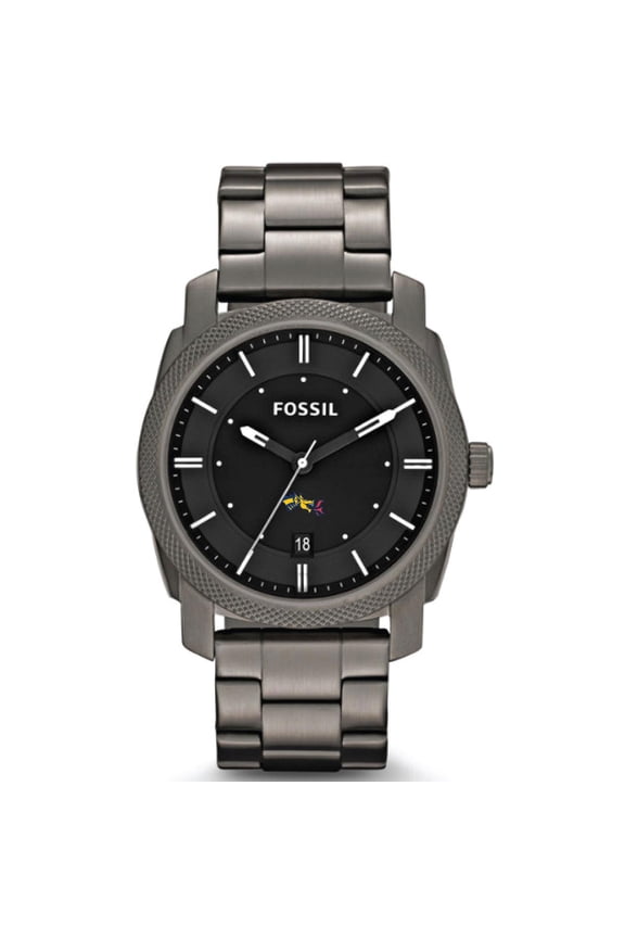 Men's Fossil  Gray Drexel Dragons Machine Smoke Stainless Steel Watch