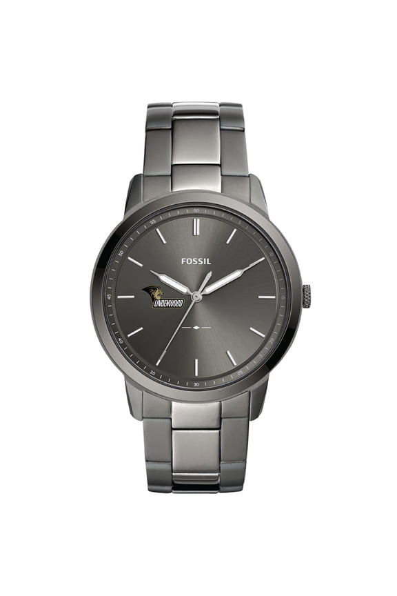 Men's Fossil Gray Lindenwood Lions Minimalist Three-Hand Smoke Watch