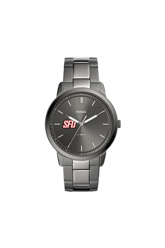 Men's Fossil Gray Saint Francis Red Flash Minimalist Three-Hand Smoke Watch