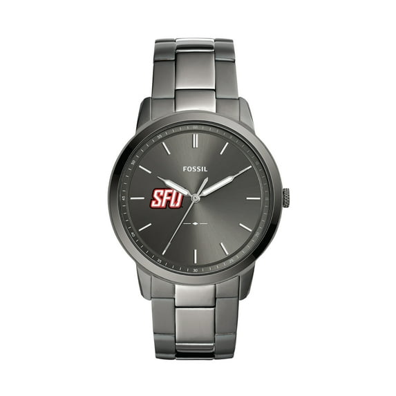 Men's Fossil Gray Saint Francis Red Flash Minimalist Three-Hand Smoke Watch