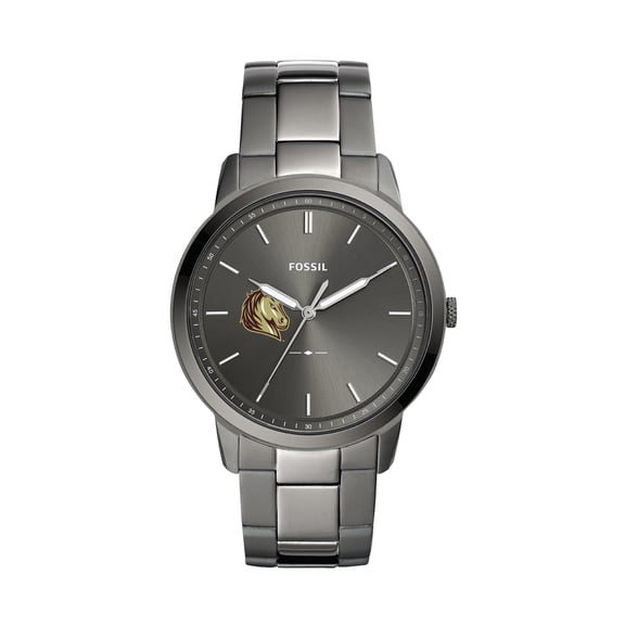 Men's Fossil  Gray Southwest Minnesota State Mustangs Minimalist Three-Hand Smoke Watch