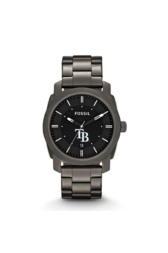 Men's Fossil Gray Tampa Bay Rays Machine Smoke Stainless Steel Watch