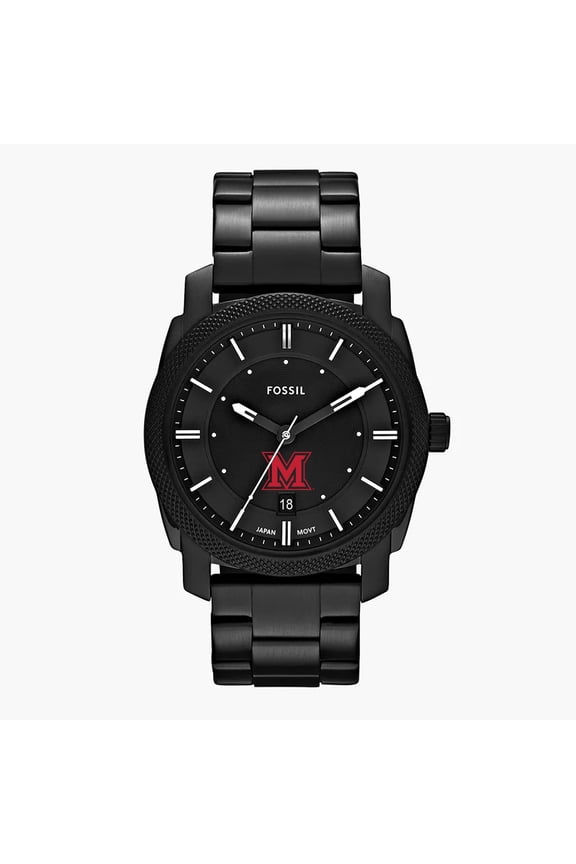 Men's Fossil Miami University RedHawks Machine Stainless Steel Watch