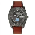 thumbnail image 1 of Men's Fossil North Carolina Tar Heels Machine Three-Hand Date Brown Leather Watch, 1 of 1