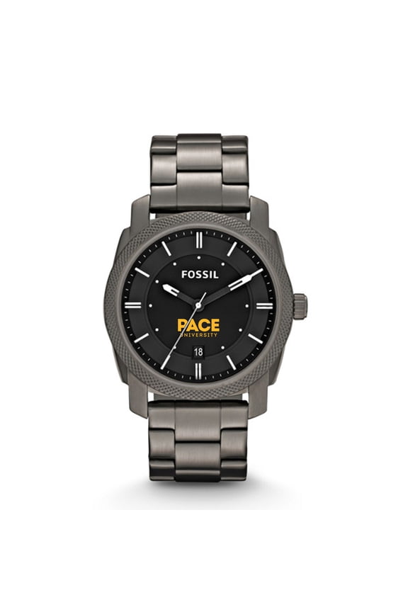 Men's Fossil Pace University Setters Machine Smoke Stainless Steel Watch