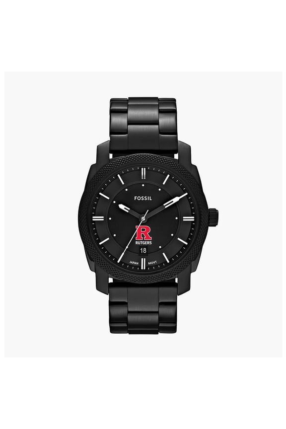 Men's Fossil Rutgers Scarlet Knights Machine Stainless Steel Watch