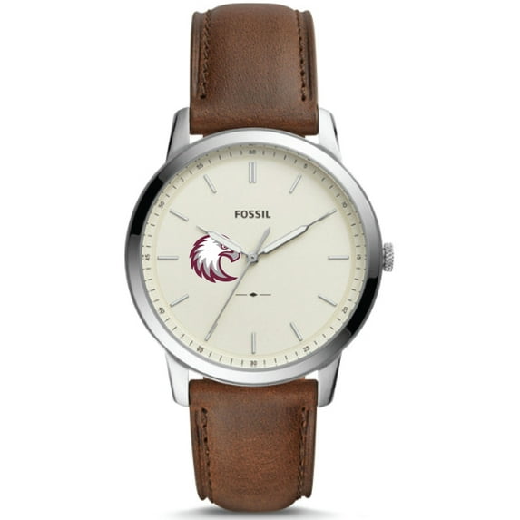 Men's Fossil Silver Augsburg Auggies The Minimalist Brown Leather Watch