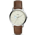 thumbnail image 1 of Men's Fossil  Silver Columbia University The Minimalist Brown Leather Watch, 1 of 1