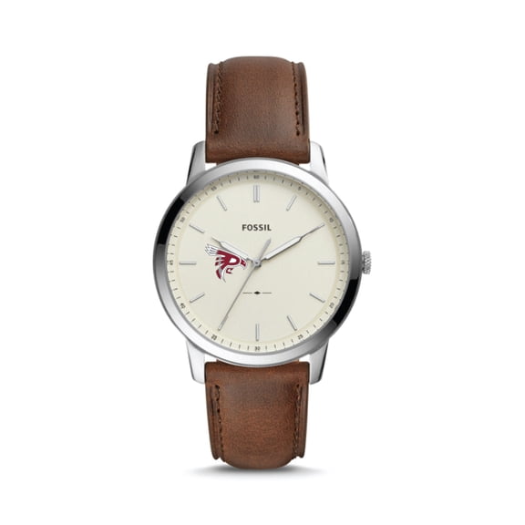 Men's Fossil Silver Pierce College Raiders The Minimalist Brown Leather Watch