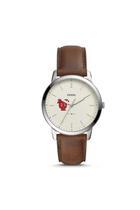Men's Fossil Silver Tampa Spartans The Minimalist Brown Leather Watch
