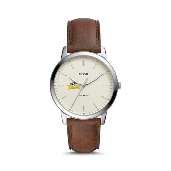 Men's Fossil Silver Toledo Rockets The Minimalist Brown Leather Watch