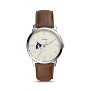 Mens Fossil Silver Westfield State Owls The Minimalist Brown Leather Watch
