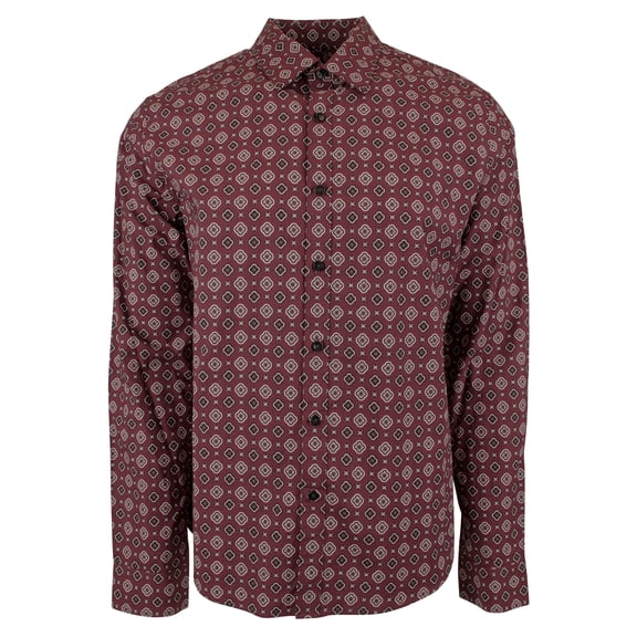 Men's Foulard Cotton Blend Long Sleeve Button Front Shirts Mlt Small