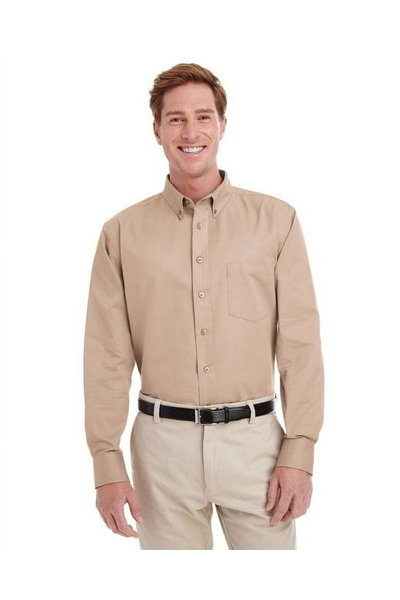 Men's Foundation 100% Cotton Long-Sleeve Twill Shirt with Teflonâ„¢ M581