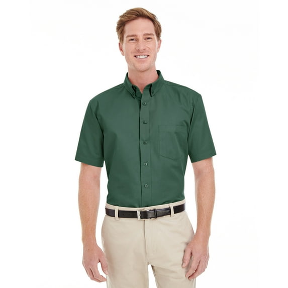 Men's Foundation 100% Cotton Short-Sleeve Twill Shirt Teflonâ„¢ M582