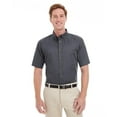 thumbnail image 1 of Men's Foundation 100% Cotton Short-Sleeve Twill Shirt with Teflon™ DARK CHARCOAL 4XL, 1 of 3