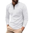 thumbnail image 1 of Men's Four Seasons Leisure Lapel Button Long Sleeve Top - Polyester-Cotton Blend, Work Appropriate, Easy Collocation with Outerwear, 1 of 6
