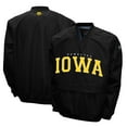 thumbnail image 1 of Men's Franchise Club Black Iowa Hawkeyes Members Windshell V-Neck Pullover Jacket, 1 of 3