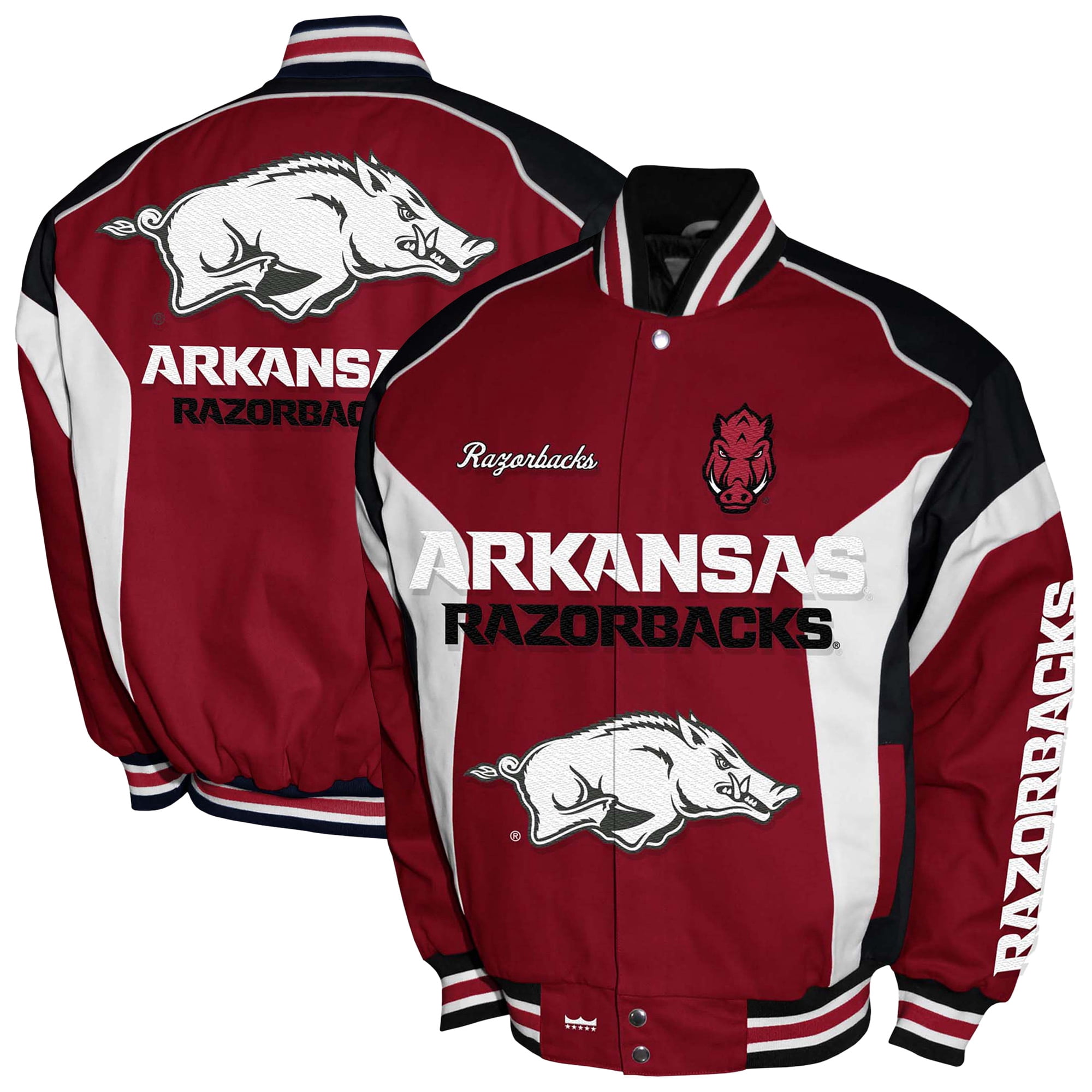 Arkansas Razorback Jacket Men's Franchise Club Cardinal Arkansas Razorbacks Driven Full-Zip Twill ...