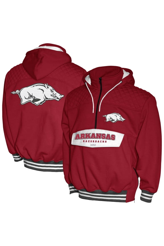 Men's Franchise Club Cardinal Arkansas Razorbacks Half-Zip Hoodie Anorak