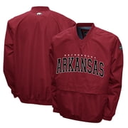 Mens Franchise Club Cardinal Arkansas Razorbacks Members Windshell V-Neck Pullover Jacket
