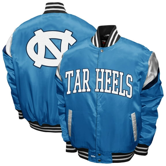 Men's Franchise Club Carolina Blue North Carolina Tar Heels Power Satin Full-Snap Jacket
