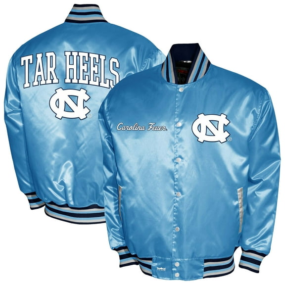 Men's Franchise Club Carolina Blue North Carolina Tar Heels Satin Full-Snap Jacket