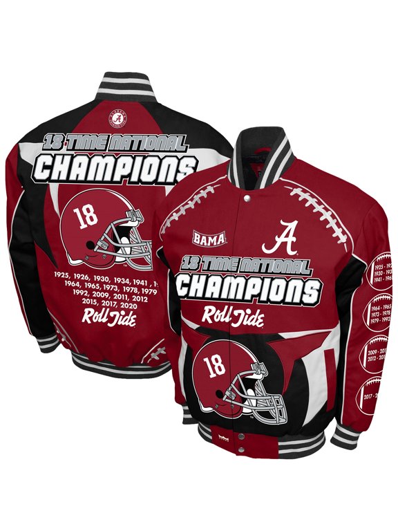 Men's Franchise Club Crimson Alabama Crimson Tide Commemorative Cotton Twill Full-Snap Jacket